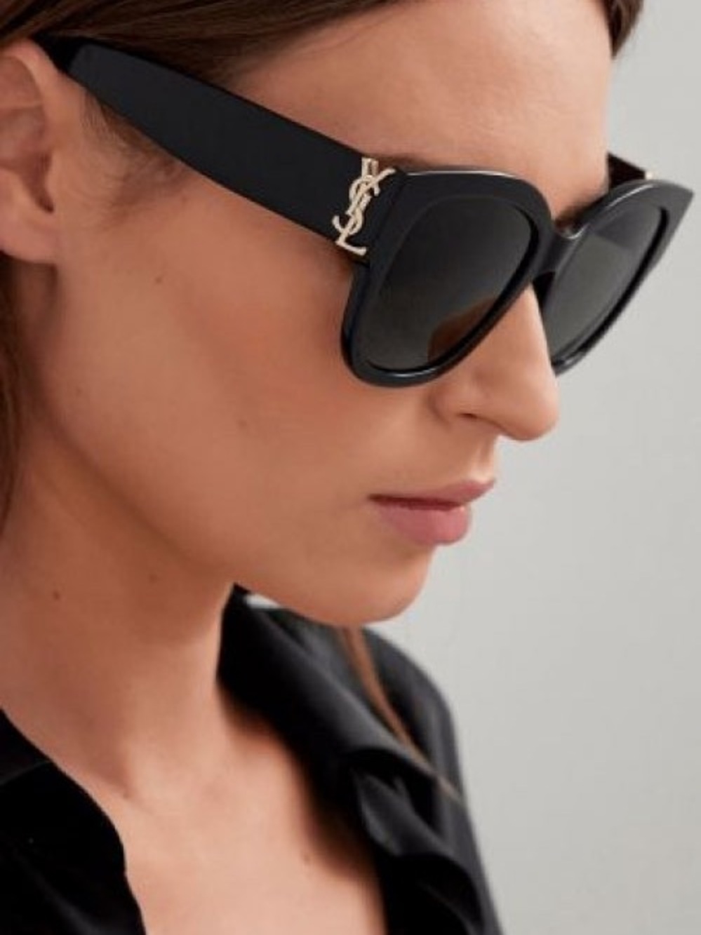 Saint Laurent Black Sunglasses with Silver YSL Logo - Picture 8 of 8